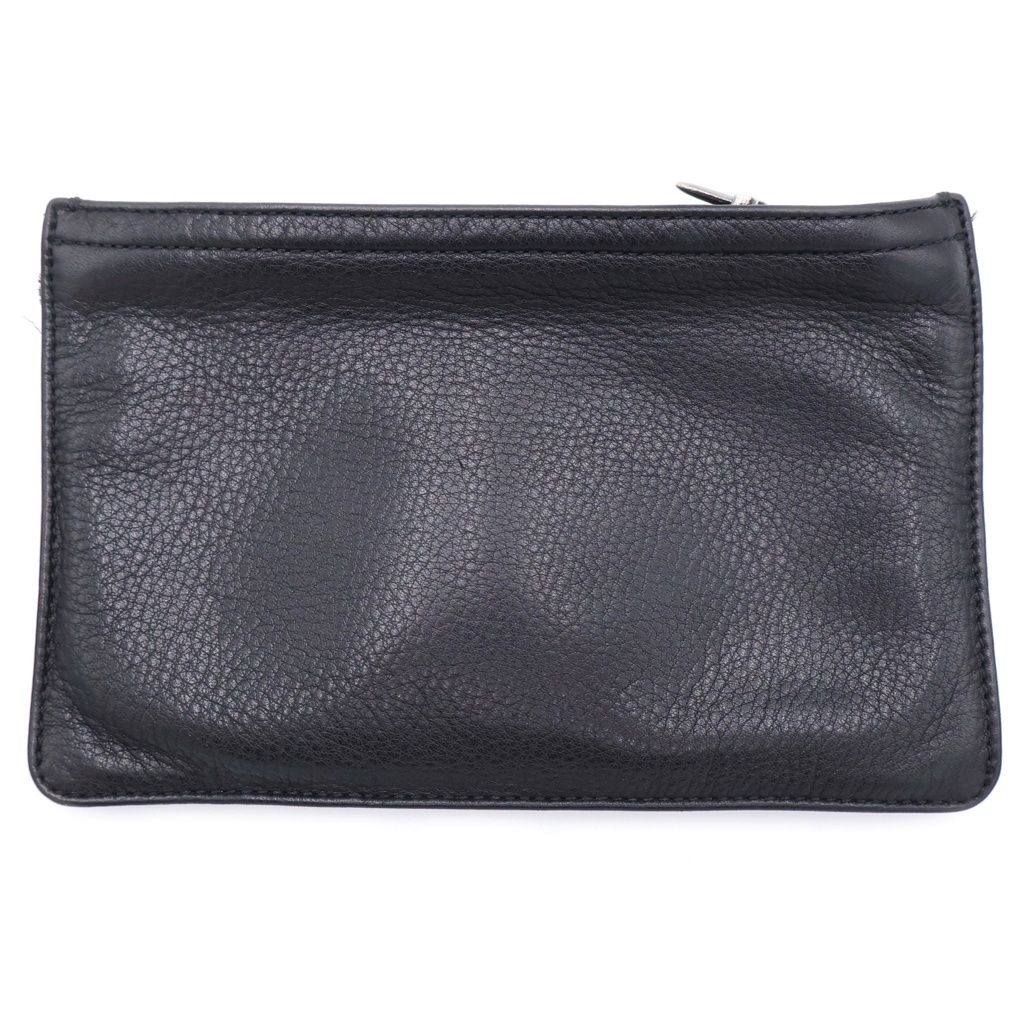 Chrome Hearts Zpr Chng Zipper Change Purse Leather Coin Case Black — view 2