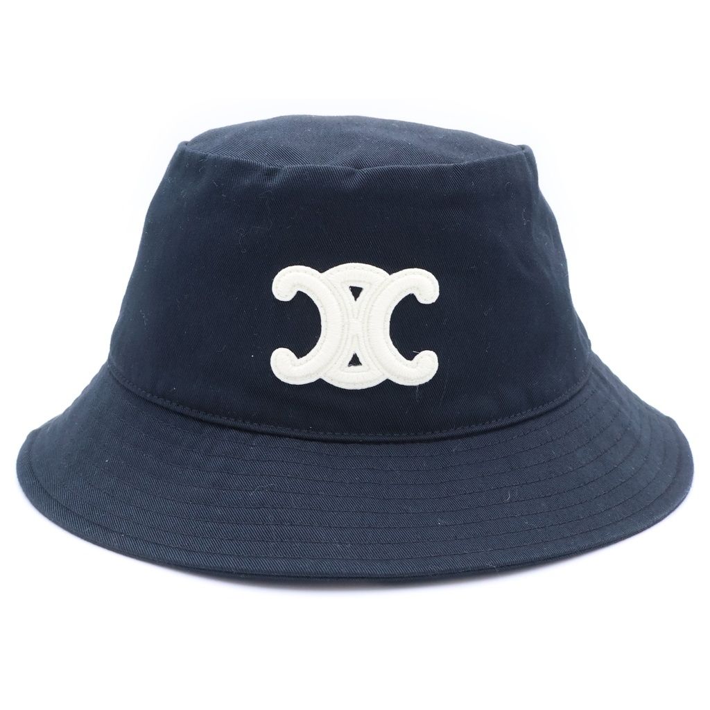 Celine Triomphe Bucket Hat Cotton Gabardine Black — view 4