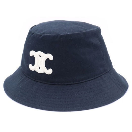 Celine Triomphe Bucket Hat Cotton Gabardine Black