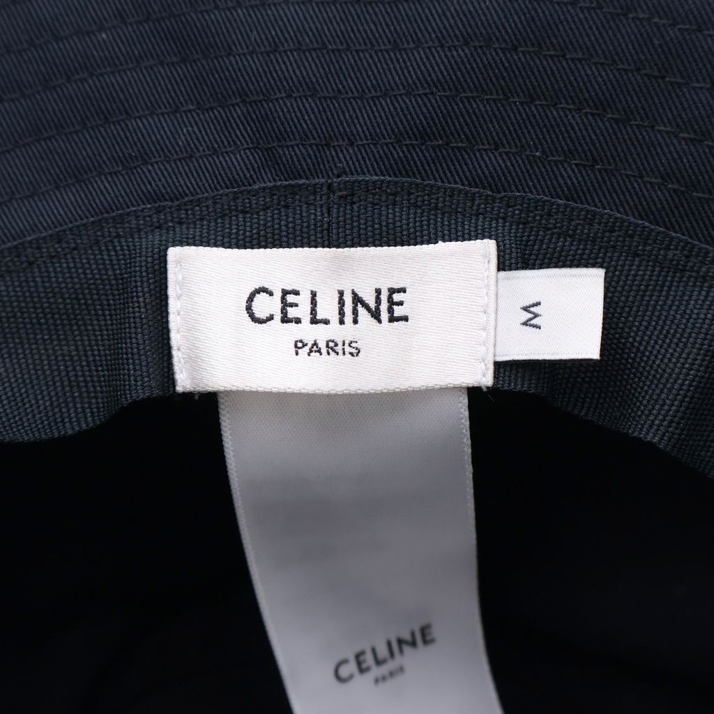 Celine Triomphe Bucket Hat Cotton Gabardine Black — view 7