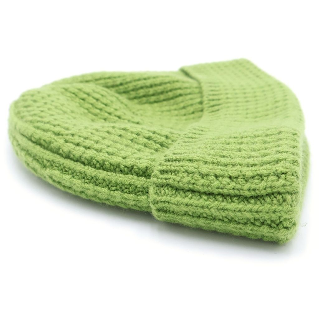 Chrome Hearts Hit & Run Beanie Cross Button Cashmere Hat Green — view 3