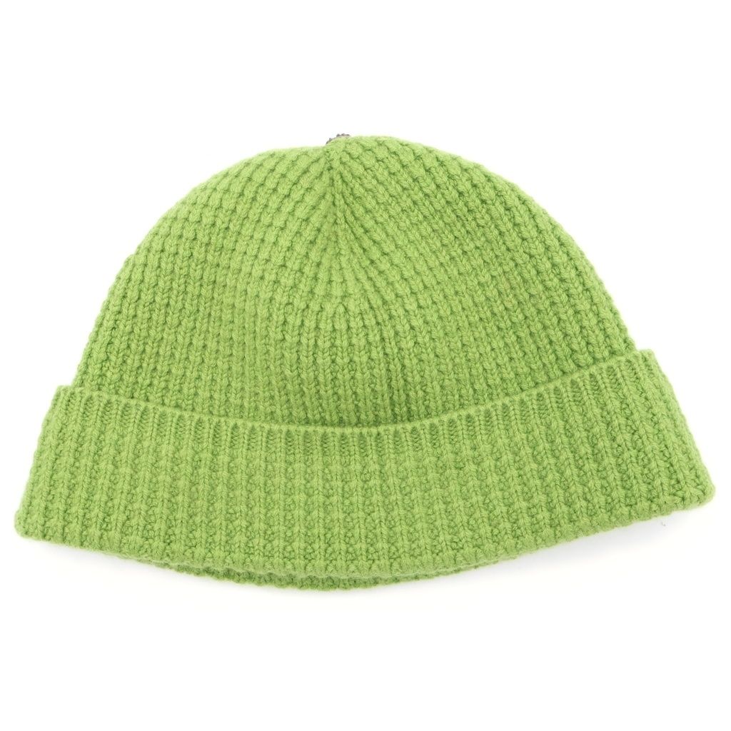 Chrome Hearts Hit & Run Beanie Cross Button Cashmere Hat Green — view 2