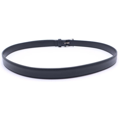 Saint Laurent Paris Square Frame Leather Belt Black Silver — view 2