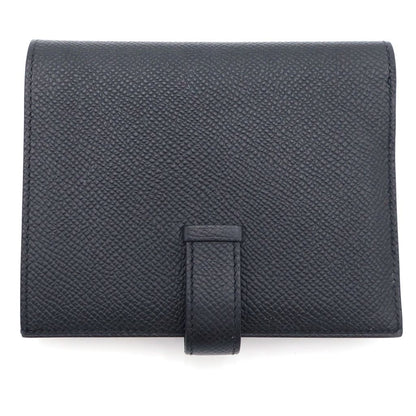 Hermes Bearn Compact Leather Wallet Bifold Gold Black — view 2