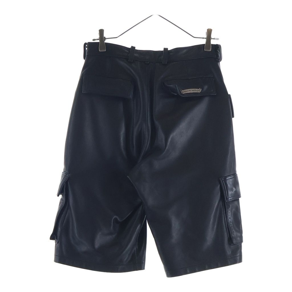 Chrome Hearts Fatigue Lthr Leather Cross Patch Ball Button Shorts — view 2