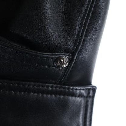 Chrome Hearts Fatigue Lthr Leather Cross Patch Ball Button Shorts — view 7
