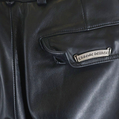 Chrome Hearts Fatigue Lthr Leather Cross Patch Ball Button Shorts — view 6