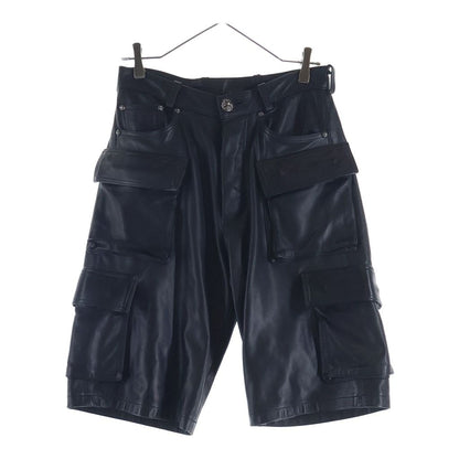 Chrome Hearts Fatigue Lthr Leather Cross Patch Ball Button Shorts