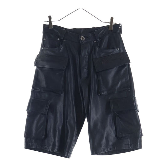 Chrome Hearts Fatigue Lthr Leather Cross Patch Ball Button Shorts
