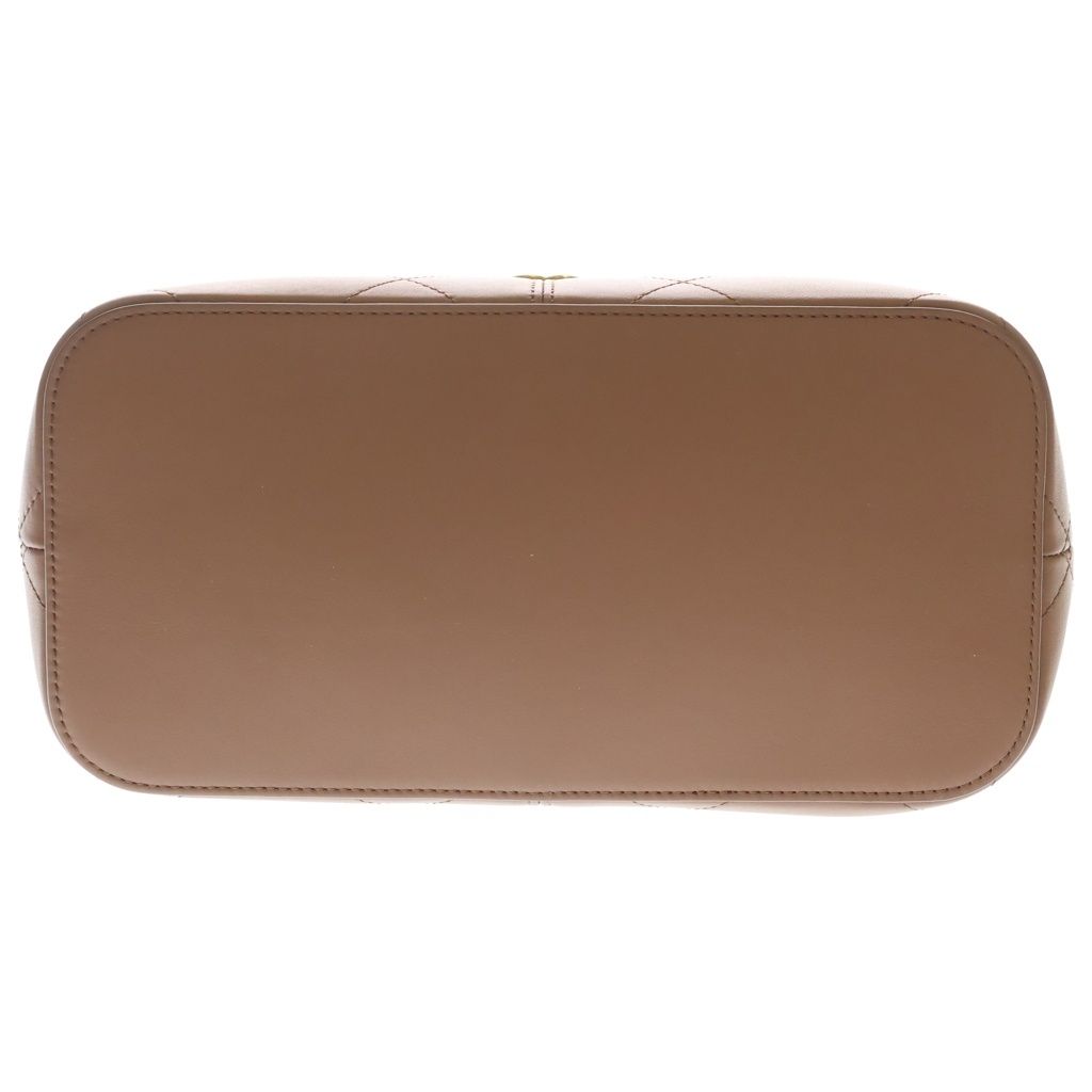 Chanel CC Logo Shopping Bag Handbag Brown Calfskin Leather Gold — view 4