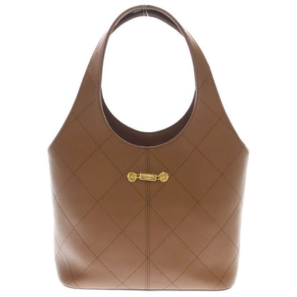 Chanel CC Logo Shopping Bag Handbag Brown Calfskin Leather Gold — view 2