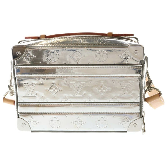 Louis Vuitton Monogram Mirror Handle Soft Trunk Shoulder Bag Silver Leather