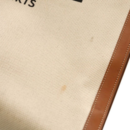 Celine Vertical Cover Canvas Large Tote Brown Ivory Leather Gold — view 6