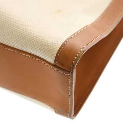 Celine Vertical Cover Canvas Large Tote Brown Ivory Leather Gold — view 7