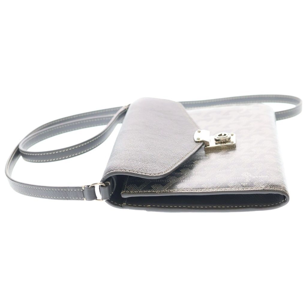 Goyard Seaple Pouch PM Shoulder Bag Leather Silver Gray — view 3