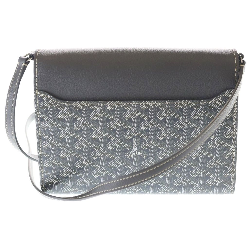 Goyard Seaple Pouch PM Shoulder Bag Leather Silver Gray — view 2