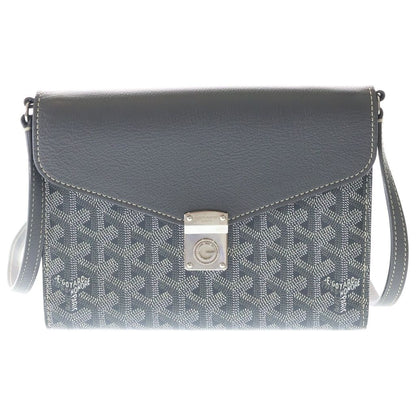 Goyard Seaple Pouch PM Shoulder Bag Leather Silver Gray