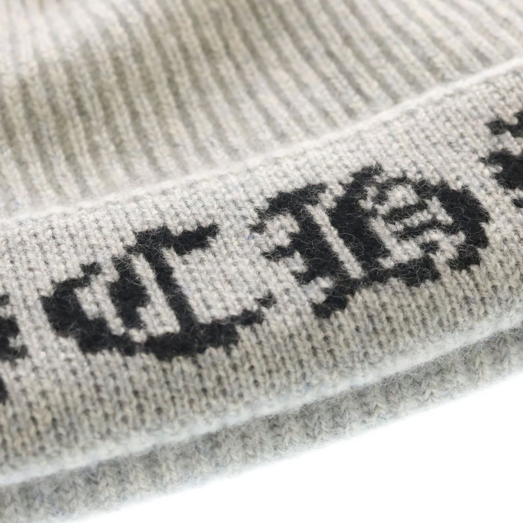 Chrome Hearts Big Daddy Cashmere Knit Beanie Cap with Cross Ball Gray — view 5