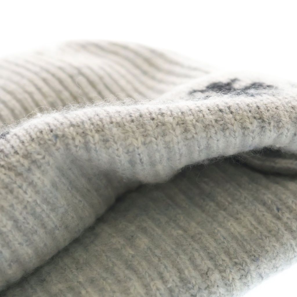 Chrome Hearts Big Daddy Cashmere Knit Beanie Cap with Cross Ball Gray — view 7