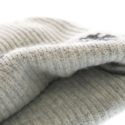 Chrome Hearts Big Daddy Cashmere Knit Beanie Cap with Cross Ball Gray — view 7