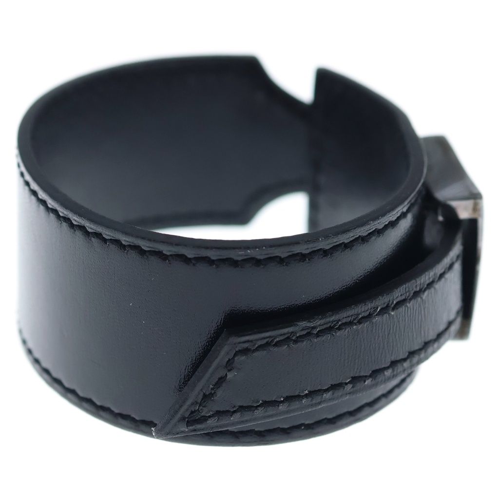 Hermes Touareg Artemis Bracelet Black Leather Silver — view 3