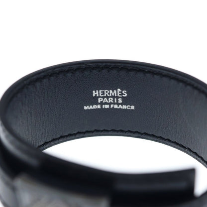 Hermes Touareg Artemis Bracelet Black Leather Silver — view 5
