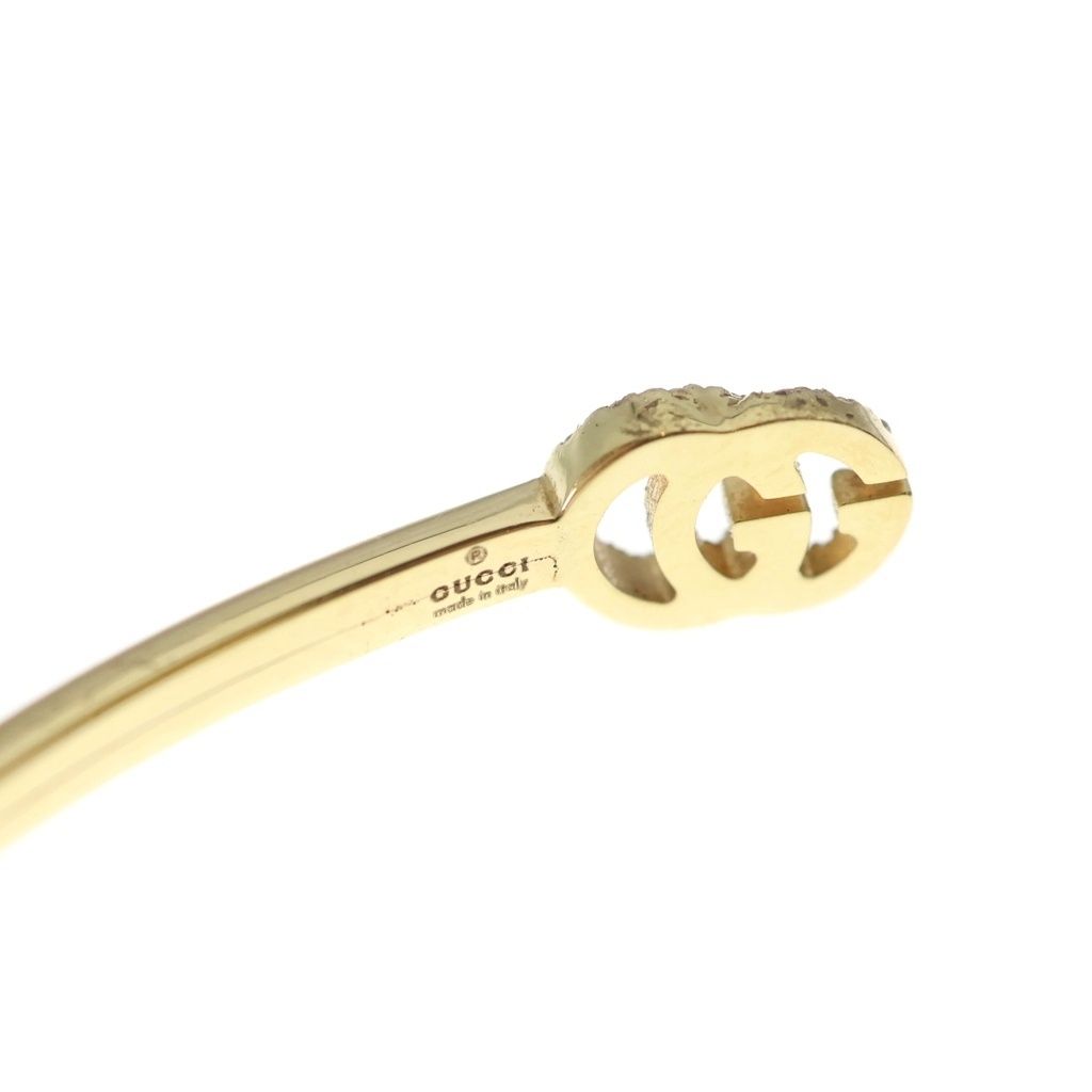 Gucci Double GG Running Diamond Bracelet Bangle Gold — view 6