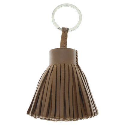 Hermes Carmen Sesame Agno Milo Bag Charm Key Ring Key Holder Brown Leather — view 2