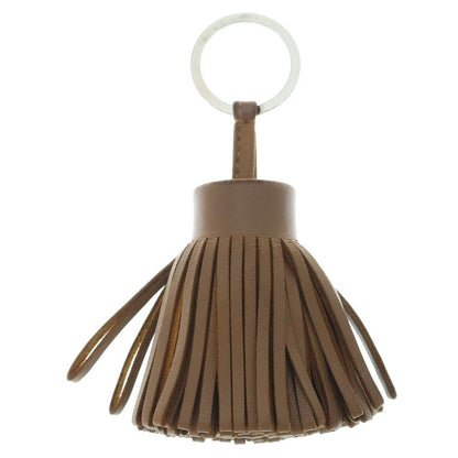 Hermes Carmen Sesame Agno Milo Bag Charm Key Ring Key Holder Brown Leather