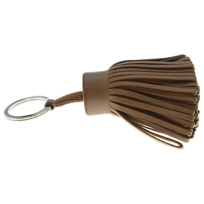 Hermes Carmen Sesame Agno Milo Bag Charm Key Ring Key Holder Brown Leather — view 4