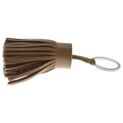 Hermes Carmen Sesame Agno Milo Bag Charm Key Ring Key Holder Brown Leather — view 3