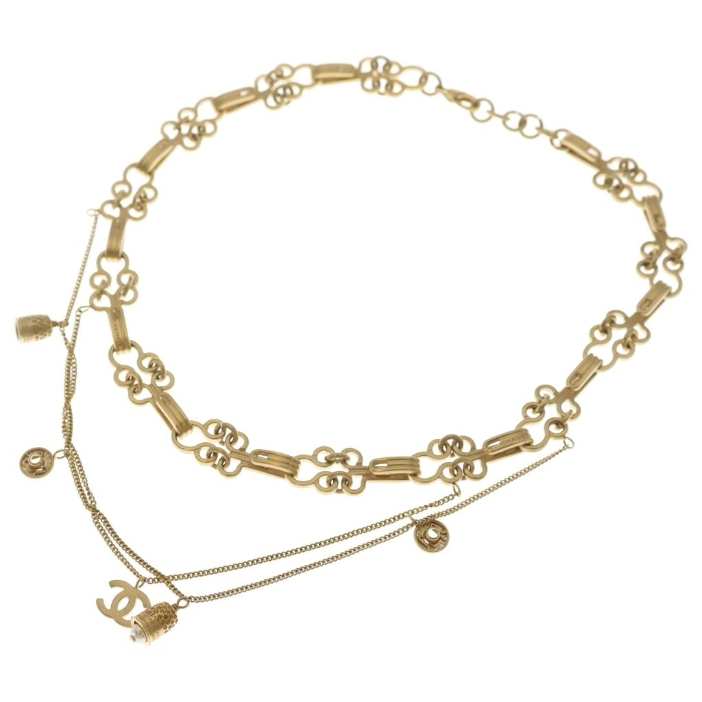 Chanel CC Logo Pendant Chain Gold — view 2