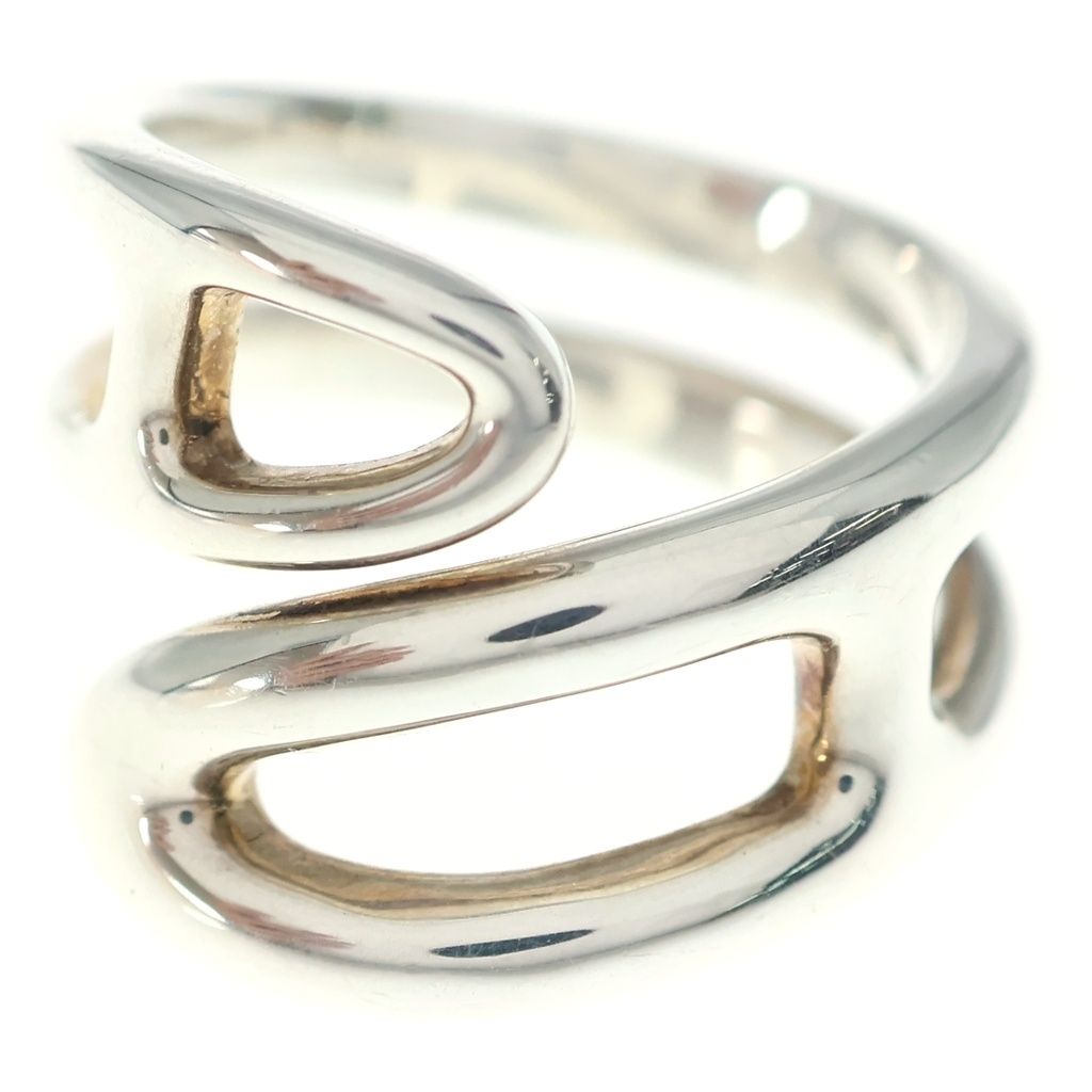 Hermes Chaine D'ancre Twist Ring Silver