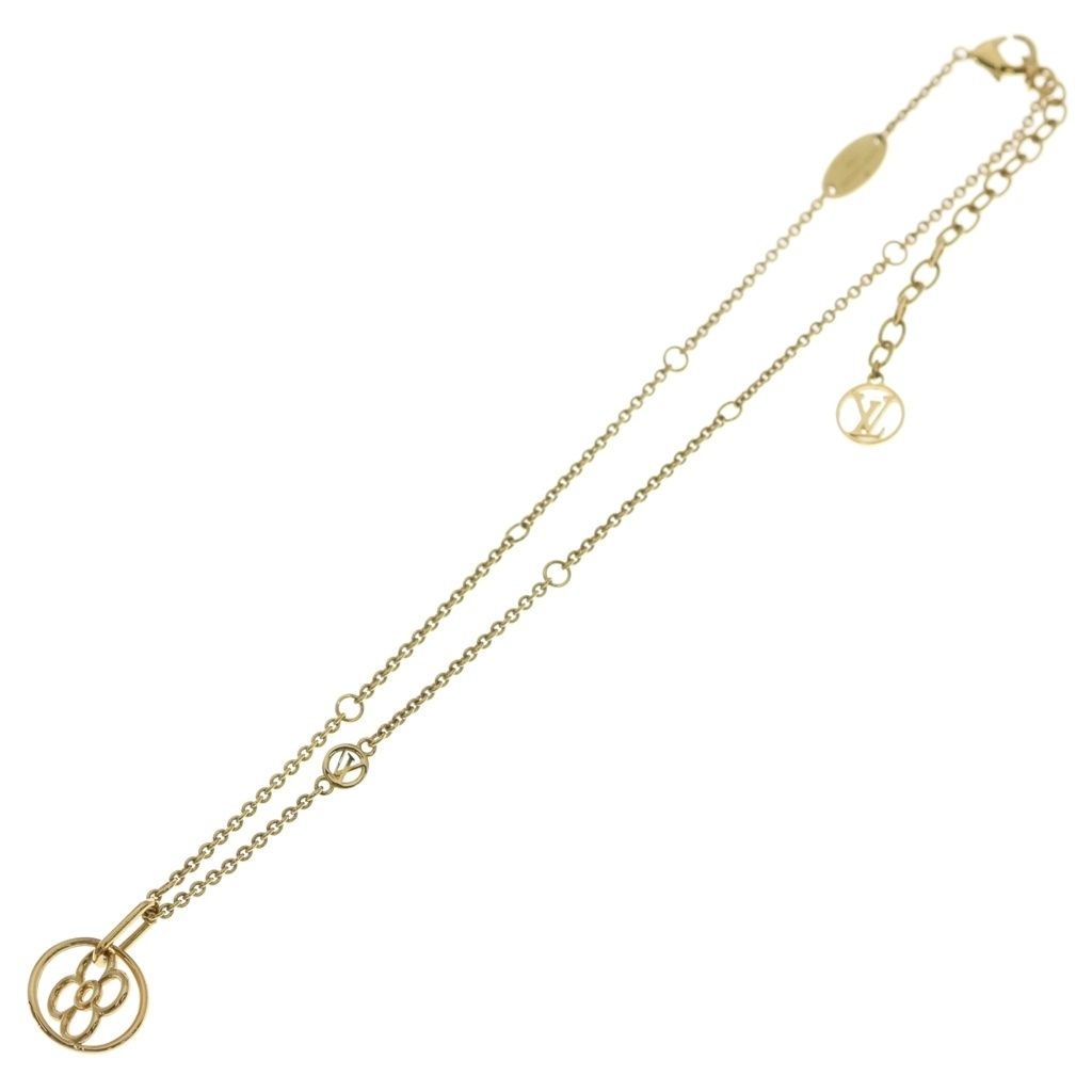 Louis Vuitton Collier LV Twiggy Round Flower Pendant Chain Gold — view 2