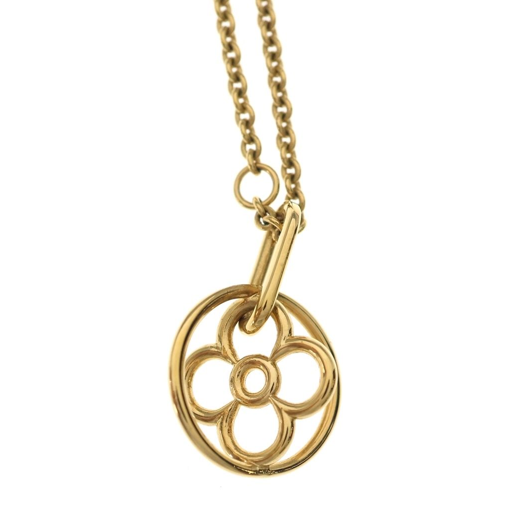 Louis Vuitton Collier LV Twiggy Round Flower Pendant Chain Gold — view 3