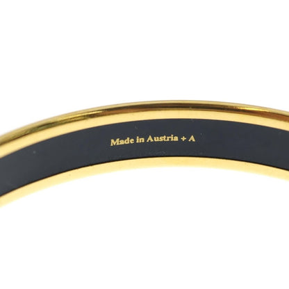 Hermes Enamel Bangle Lion Motif Bracelet White Blue Gold — view 6
