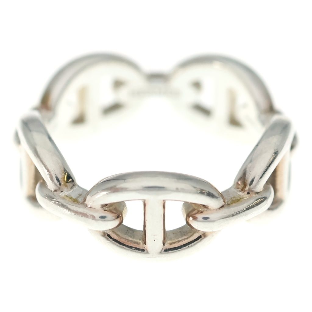 Hermes Shake D'ancre Enchainee Ring Silver