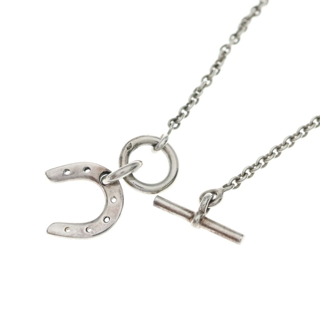 Hermes Horse Shoe Amulet Necklace Silver — view 4