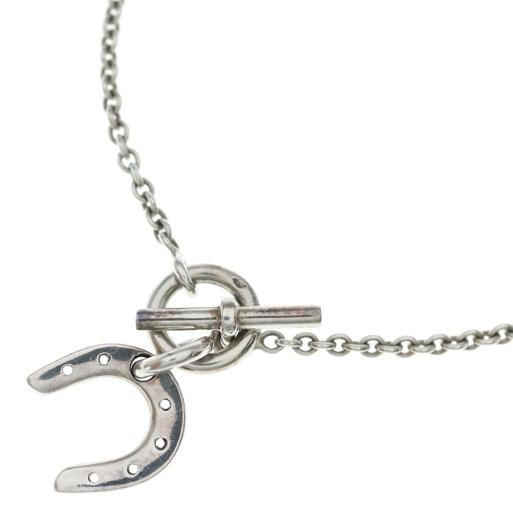 Hermes Horse Shoe Amulet Necklace Silver