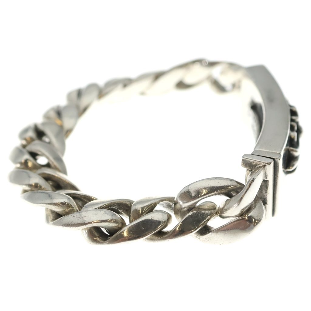 Chrome Hearts ID Floral Crs Cross ID Classic Link Bracelet Silver — view 3