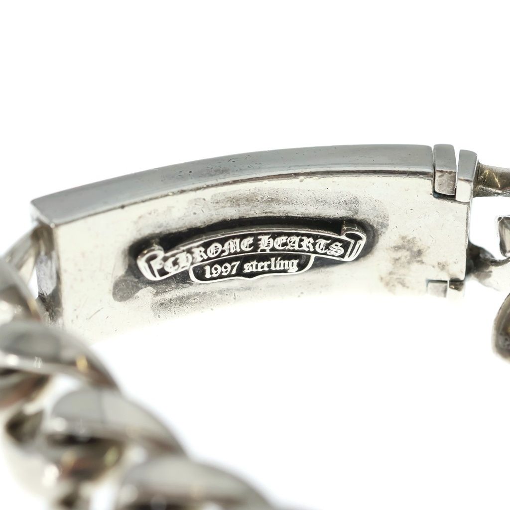 Chrome Hearts ID Floral Crs Cross ID Classic Link Bracelet Silver — view 5