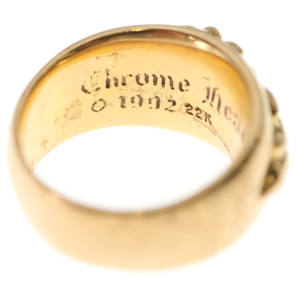 Chrome Hearts 22k Flrl Crs P D 22k Floral Cross Pave Diamond Gold Ring — view 5