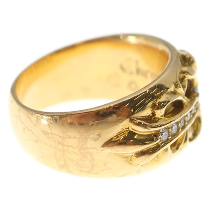 Chrome Hearts 22k Flrl Crs P D 22k Floral Cross Pave Diamond Gold Ring — view 3