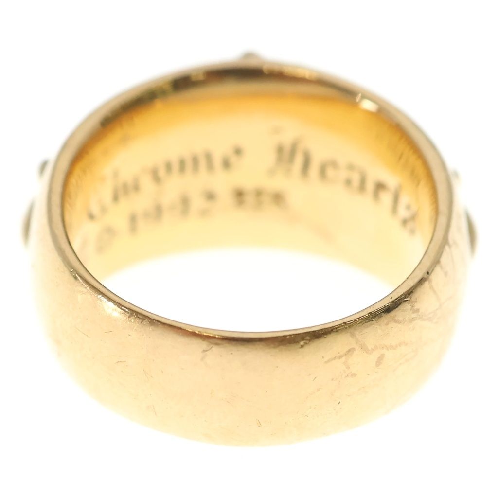 Chrome Hearts 22k Flrl Crs P D 22k Floral Cross Pave Diamond Gold Ring — view 2