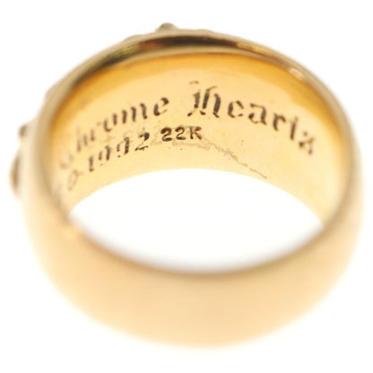 Chrome Hearts 22k Flrl Crs P D 22k Floral Cross Pave Diamond Gold Ring — view 6