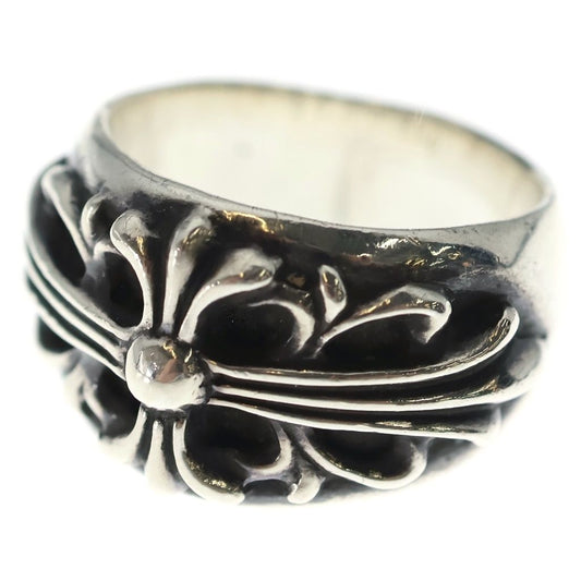 Chrome Hearts Flrl Crs Floral Cross Ring Silver