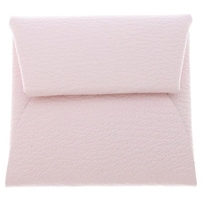 Hermes Bastia Pink Chevre Coin Purse Mini Wallet Compact Light Silver