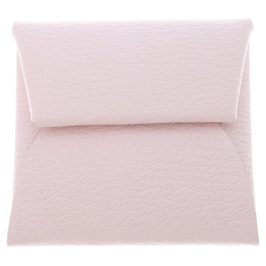 Hermes Bastia Pink Chevre Coin Purse Mini Wallet Compact Light Silver