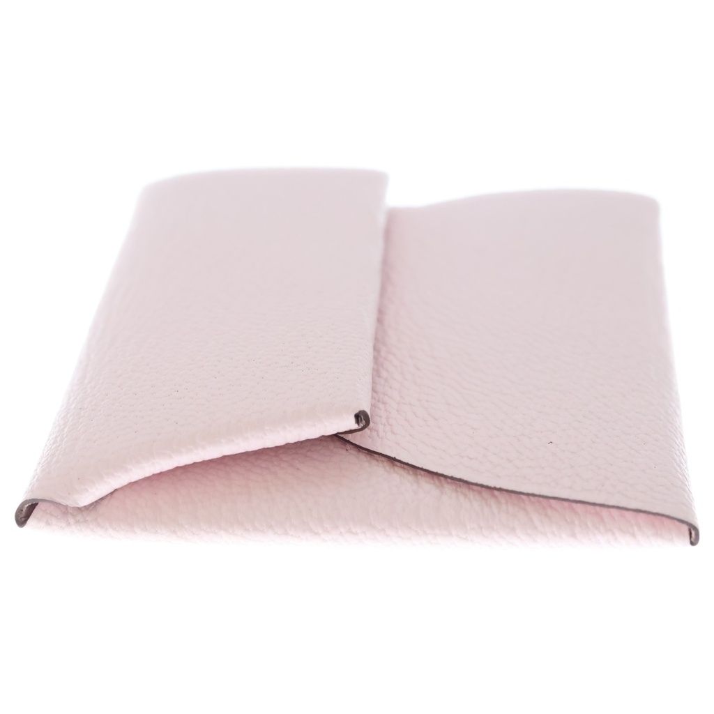 Hermes Bastia Pink Chevre Coin Purse Mini Wallet Compact Light Silver — view 3