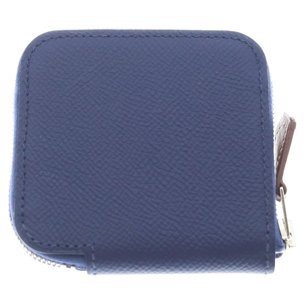 Hermes Azap Compact Silk in Mini Wallet Coin Case Blue Yellow Navy Leather — view 2